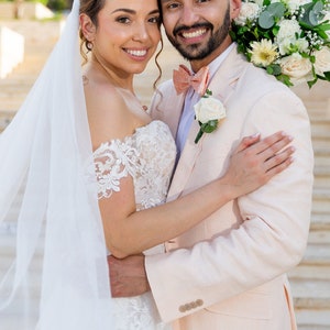 Ivory Set of Two Detachable Lace Straps or Off the Shoulder Rhinestones to Add to your Wedding dress Add-on Removable