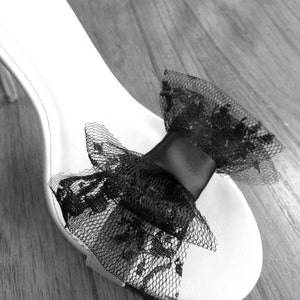 Black Lace Bow Shoe Clips Set Of Two image 2