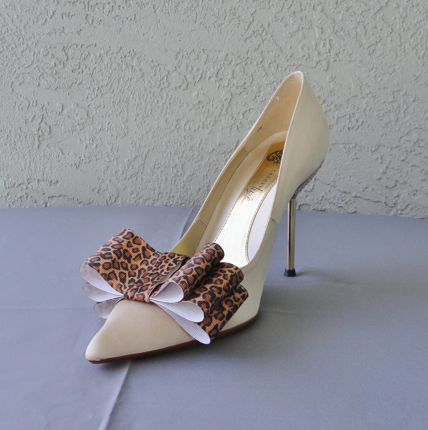 Leopard Print Satin Ribbon Bow Shoe Clips Set of Two More Etsy