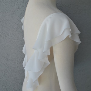 Detachable Ivory or White Chiffon fabric Set of Two Butterfly Sleeves to Add to your Wedding Dress it Can be Customize