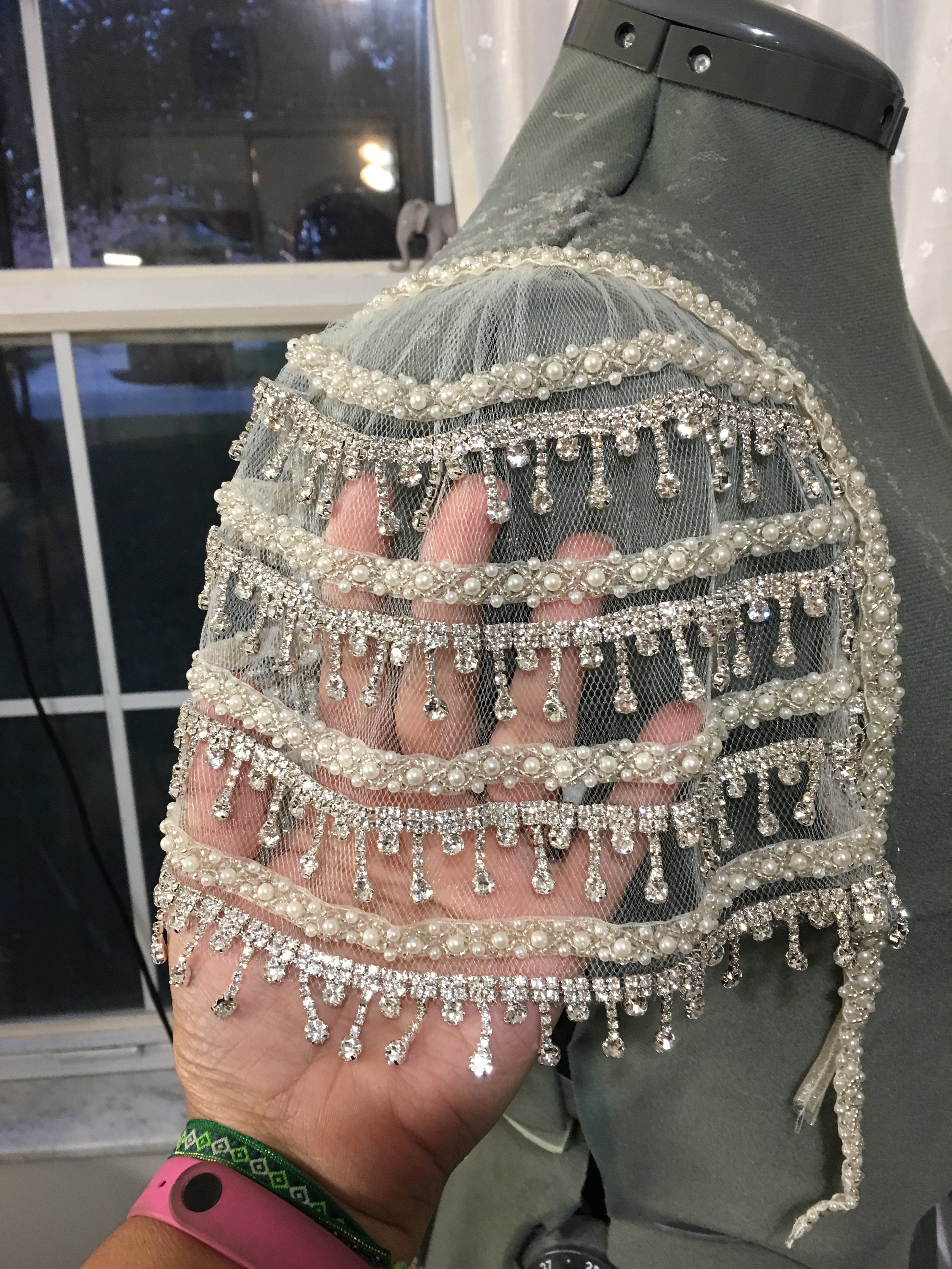 Rhinestones Detachable Cap Sleeves Made to Order. Etsy
