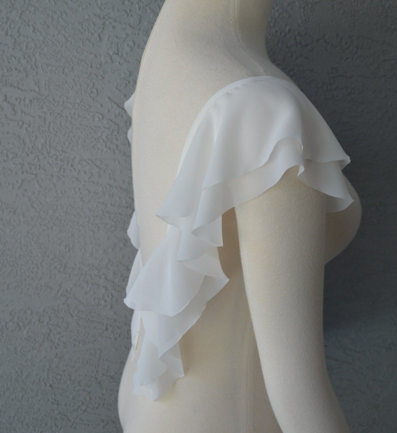 Detachable Ivory or White Chiffon fabric Butterfly Sleeves to Etsy