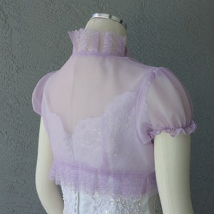 Wedding Bolero Shrug Lilac Chiffon Lace Trim Cap Sleeves - Etsy