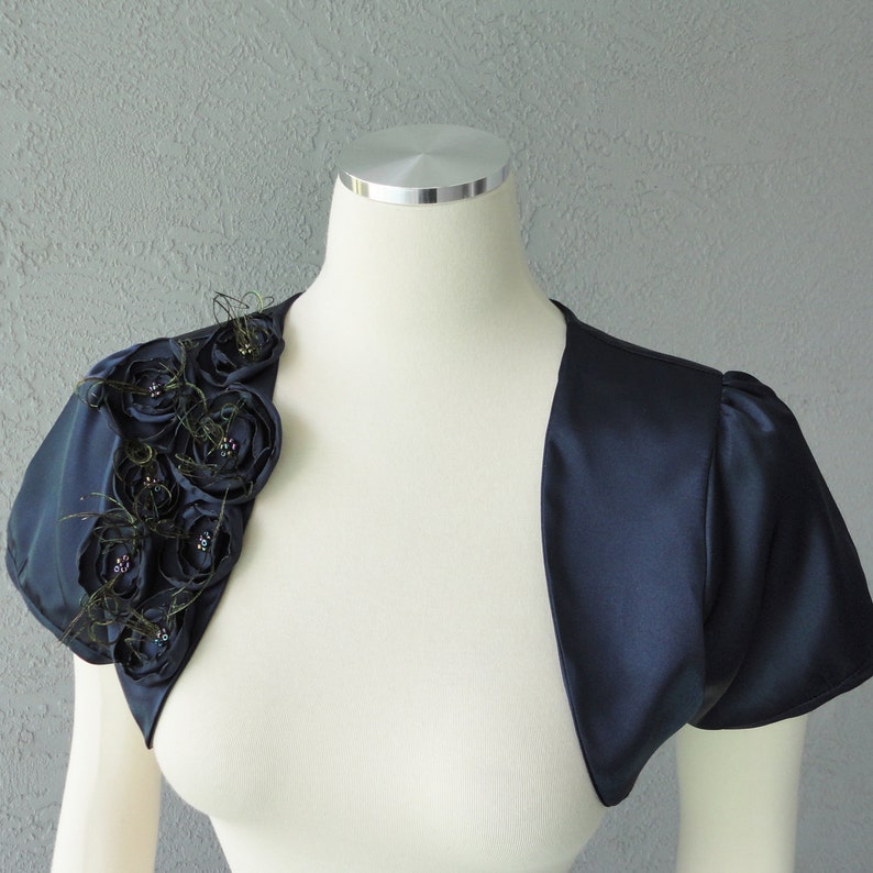 navy satin bolero