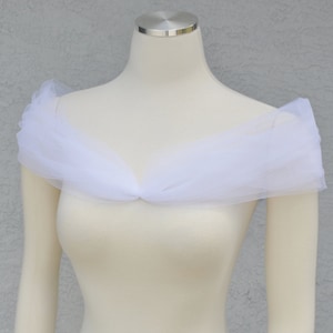 Cinderella Detachable Illusion Tulle Off the Shoulder Lace Straps Cap Sleeves to Add to your Wedding Dress