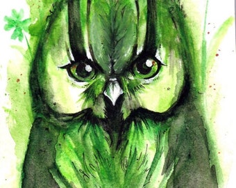 Shamrock Owl Print