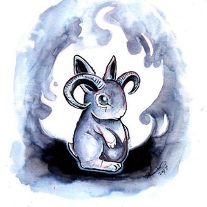 Horned Bunny Print