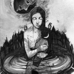 Major Arcana Tarot Print : The Moon