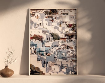 Santorini viaje impresión pared arte Santorini Grecia pared colgante decoración del hogar Santorini regalo arte amantes pared arte impresión Santorini impresión griega