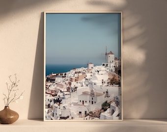 Santorini viaje impresión pared arte Santorini Grecia pared colgante decoración del hogar Santorini regalo arte amantes pared arte impresión Santorini impresión griega
