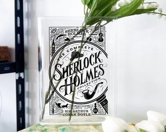 The Adventures of Sherlock Holmes Acrylic Book Vase, Vintage Bookish Vase, Home Decor Gift for Book Lovers and Readers, Bookish Gift