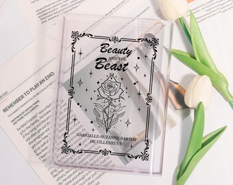 Die Schöne und das Biest Acryl Buchvase, Leserbuchvase, Buchförmige Blumenvase, Bibliotheksbuchvase, Buchliebhaber Club Geschenk, Buchliebhaber Home Decor