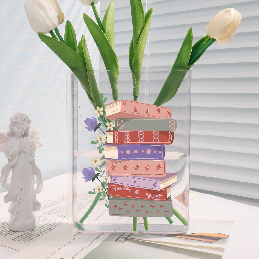 Custom Readers Acrylic Book Vase,book Shaped Flower Vase,acrylic Vase ...