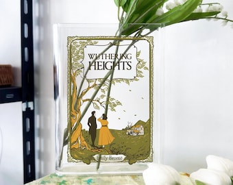 Wuthering Heights Acrylic Book Vase, Literary Classic Vase, Vintage Bookish Vase, Home Decor Gift for Book Lovers and Readers, Bookish Gift
