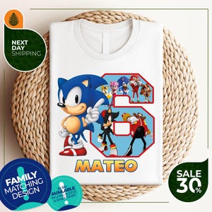 Custom Sonic Birthday Shirt | Sonic Birthday shirt personalized | Sonic The Hedgehog Birthday Shirt | Custom Family Sonic Birthday Shirt