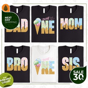 Family Ice Cream Theme Birthday Shirts | Mom Dad Bro Sis Family Ice Cream Birthday Shirts | Matching Ice Cream Birthday Tee | Girls Birthday