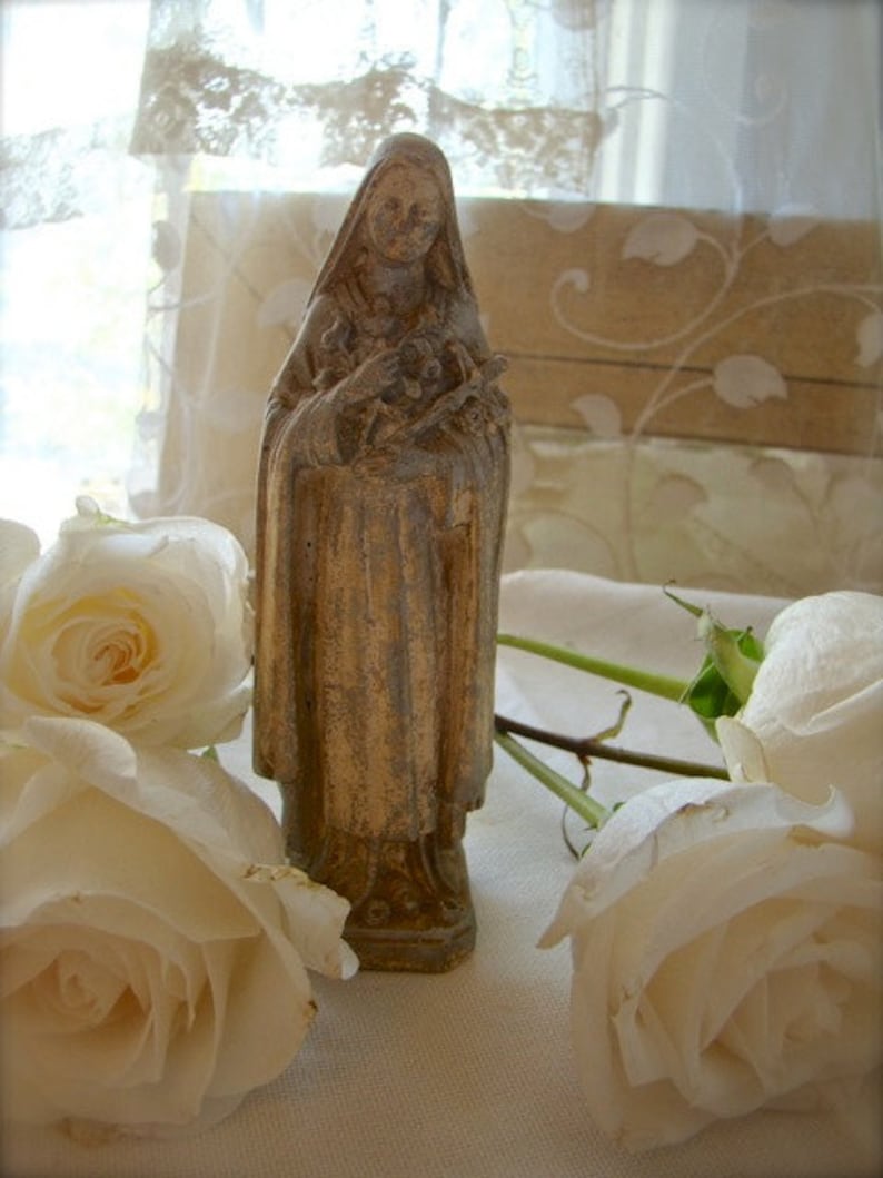 St. Therese religious statue, vintage