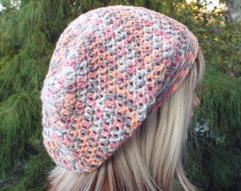 Slouchy Beanie, Womens Crochet Hat, Harvest Multicolor Slouch Beanie, Oversized Hipster Hat, Slouch Hat, Baggy Beanie, Boho Slouchy Hat