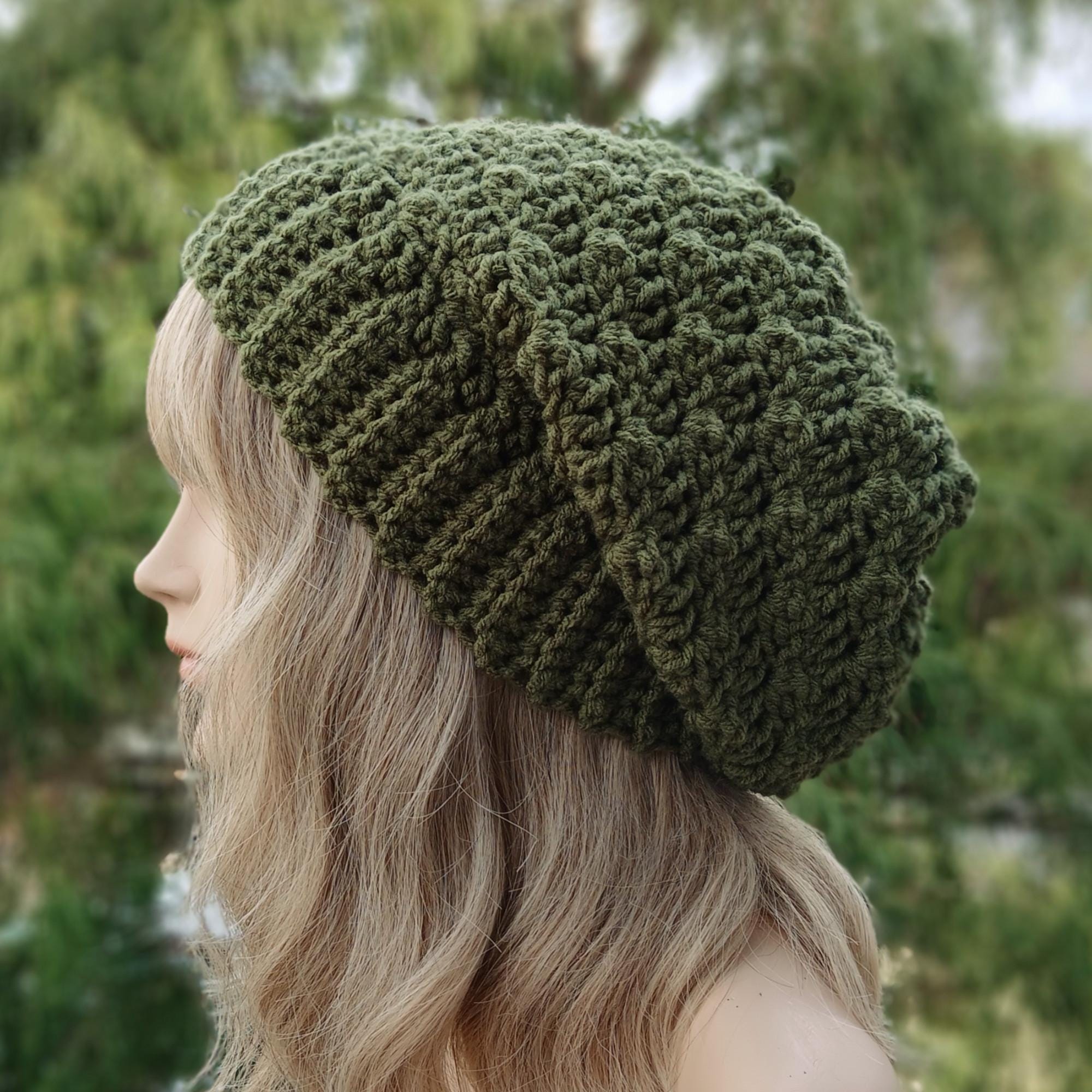 Green Slouchy Hat - Etsy