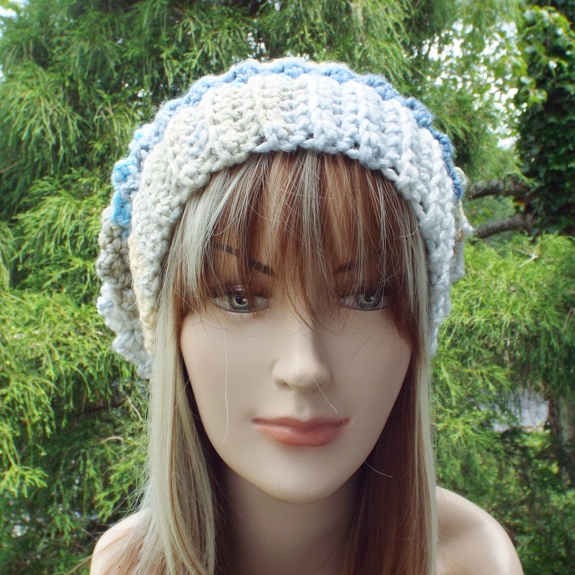 Crochet Hat in Seaside Womens Slouchy Beanie Oversized Etsy