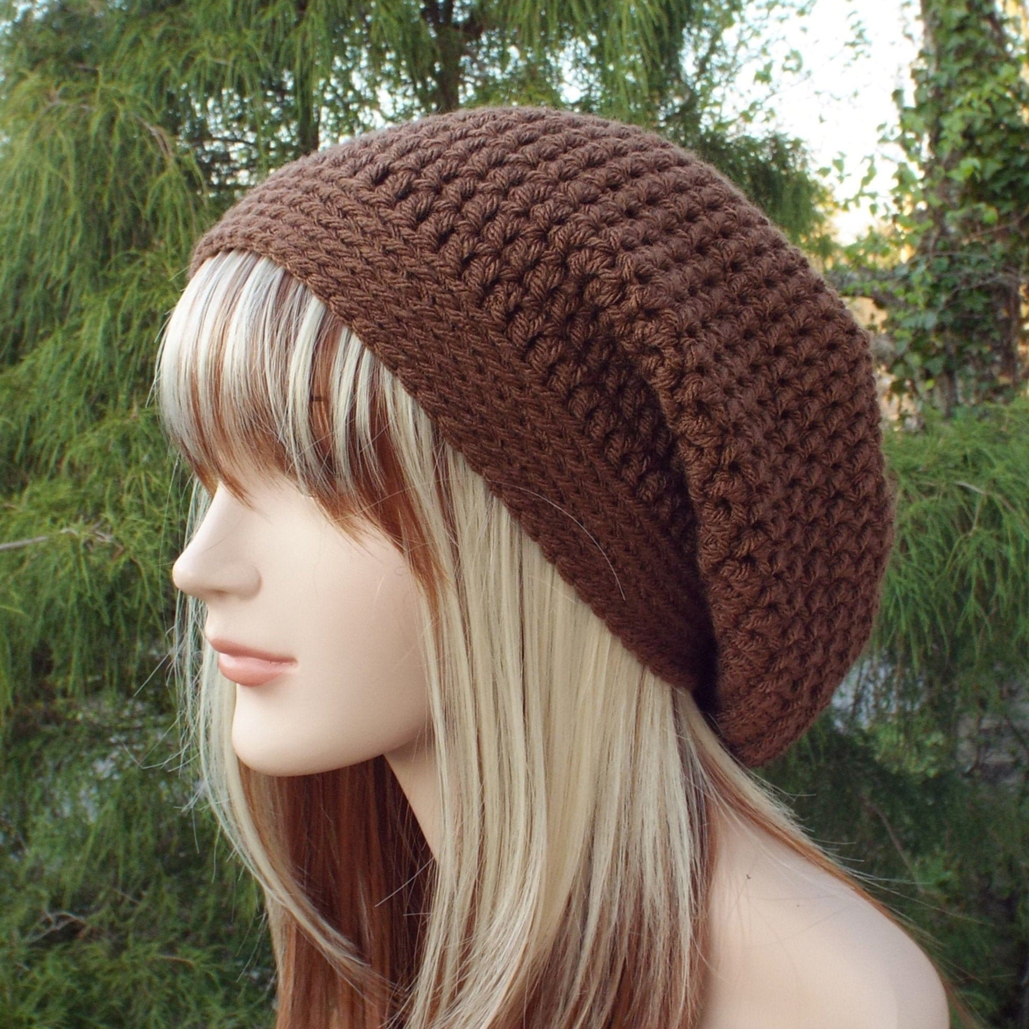 Mocha Brown Slouchy Beanie Womens 