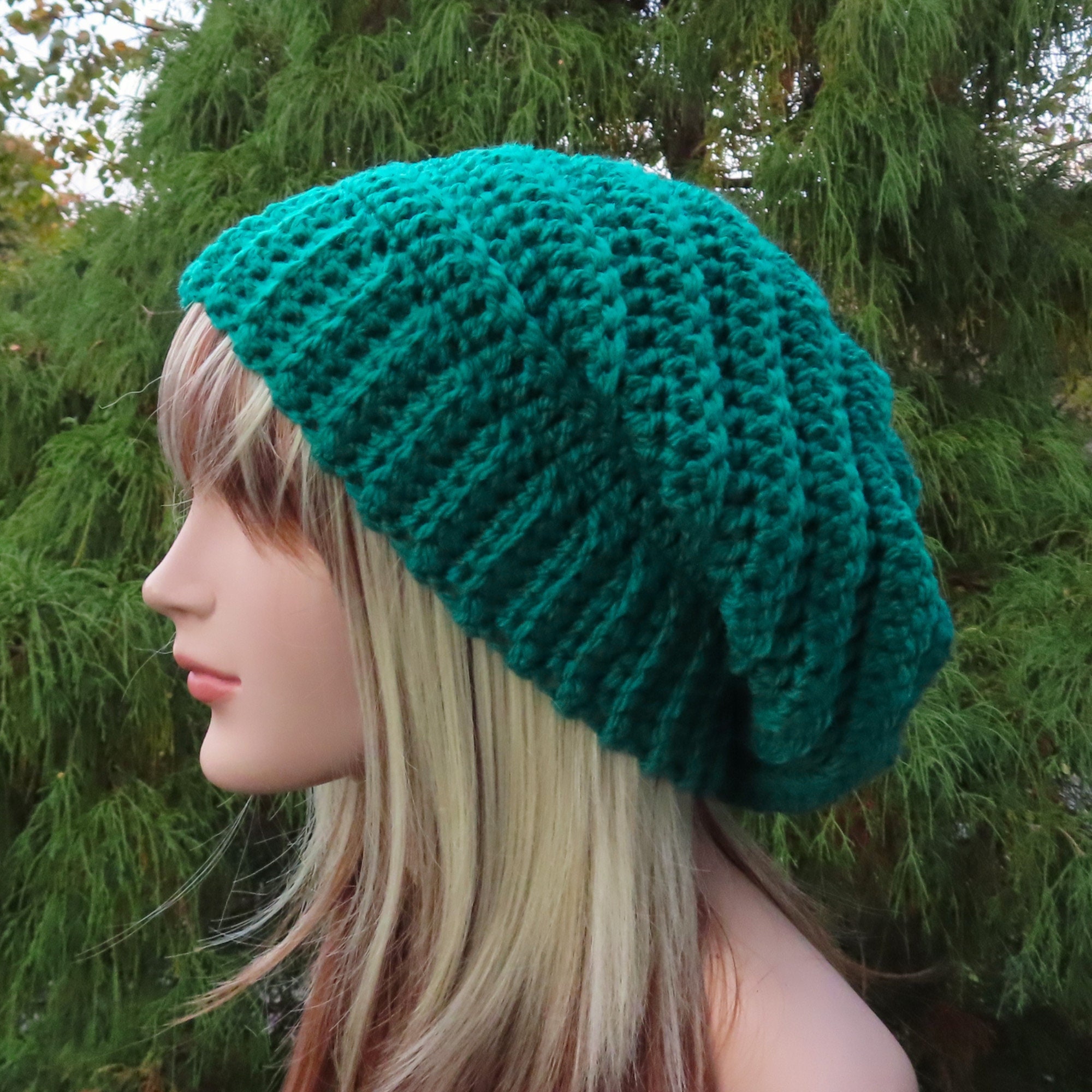 Hand crochet slouchy purple green beanie hat,green hat for women,handmade beanie hat,winter chunky knit hat,chunky knit beanie,slouchy hat