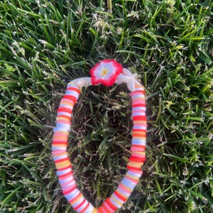 Orange white and yellow starfish shell pearl bracelet