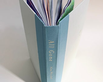 Upcycled Book Art Journal - blue spine