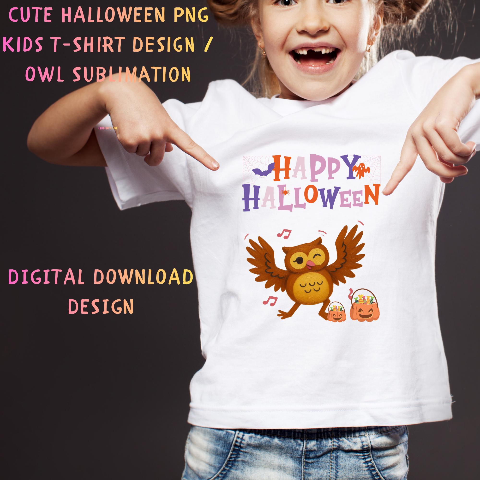 Cute Owl Halloween | Owl Sublimation File for Kids | Digital Download | PNG Format
