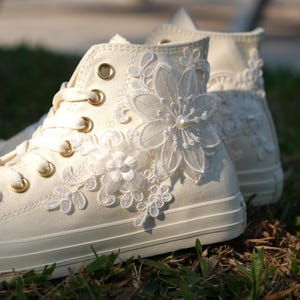White Luxury Embroidered Bridal Converse Custom Prom Sneakers Bridal Sneakers Wedding Converse Quinceanera Shoes Gift for Bride Etsy