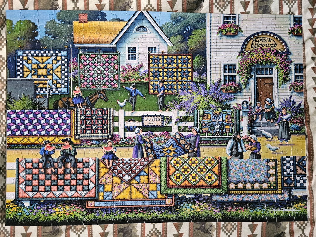 COMPLETED Amish Quilts Puzzle 300pc Etsy