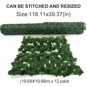 Artificial Ivy Privacy Fence Screen: UV-Resistant Greenery Decor (118x39 Inches)