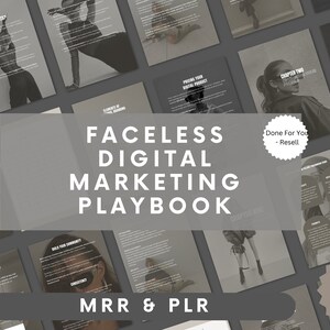 Faceless Digital Marketing, Faceless Instagram, faceless reels,Master resell rights, MRR,PLR digital products, Passive income,Canva template