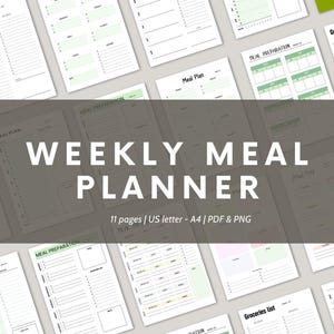 grocery list, diet planner, family food planner, meal planning, menu planner, printable, meal prep planner, weekly meal planner, family meal