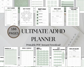 ADHD workbook, ADHD Planner, ADHD templates, Adhd printables, adhd planner printable, Adhd digital planner,student planner, Digital planner,