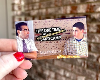 American Pie 'This One Time at Band Camp' Enamel Pin - Funny Movie Quote Pin, Retro Comedy Fan Gift, Pop Culture Collectible