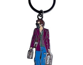 Italian Harry Inspired Enamel Keychain – 2.5” Hard Enamel, Music Lover Gift, Fan Art Collectible Key Ring