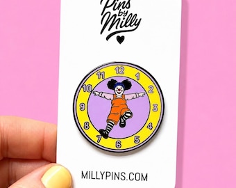 The Big Comfy Couch Nostalgic Clock Rug Stretch Enamel Pin