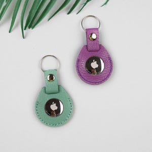 Airtag keychain holder, leather airtag case