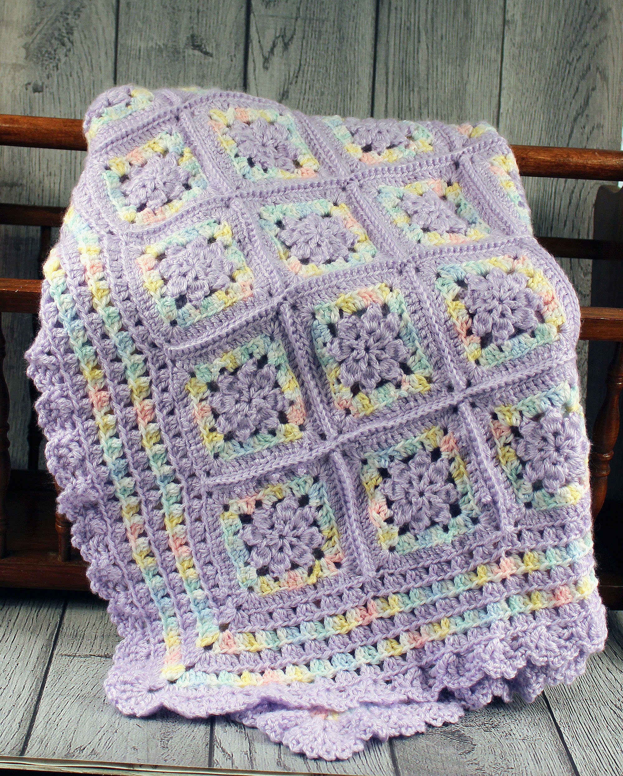 Beautifully Crocheted Baby Girl Lavender Pastel Blanket Afghan - Etsy