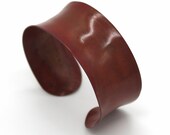 Smooth Red Hido Patina copper cuff  bracelet in small size for 6 inch wrist