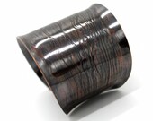 Venture Into the Woods Bold extra wide copper textured cuff in black patina fits 5.5 inch wrist