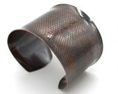 Cobra Extra Wide Black copper cuff bracelet fits 7 inch wrist