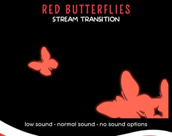 Red Butterflies Animated Stream Transition, Whimsy Flow OBS