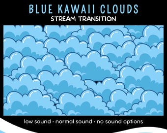Blå Kawaii Moln Streamövergång, Animerad VTuber-resurs