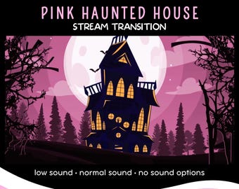 Pink Haunted House Stream Transition, Spooky Gothic Animated Stinger