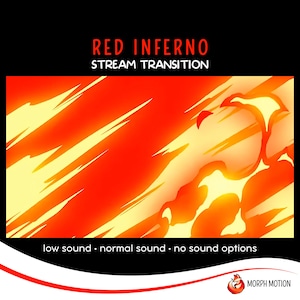 Transizione Stinger di Red Inferno, Stinger di Fire Stream, Transizione di Twitch Stream, Transizione Stinger animata in cartone animato