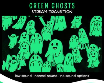 Green Ghosts Stream Transition, Spooky Animated Stinger (WebM)