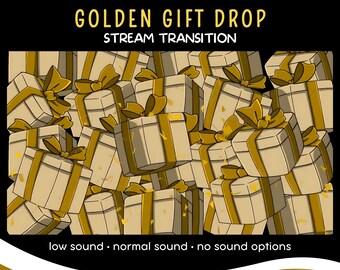 Golden Gift Drop Stream Transition, Animated Stinger (WebM)