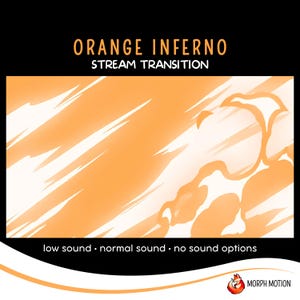 Orange Inferno Stinger Transition, Fire Stream Stinger, Twitch Stream Transition, Cartoon Animated Stinger Transition